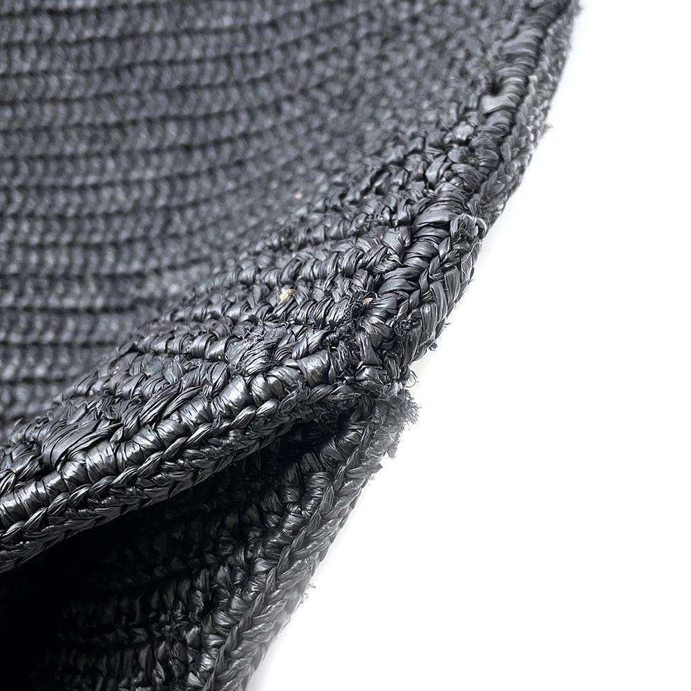 Loewe Fold Shopper Tote Bag Raffia Black Basket - Picture 8 of 12